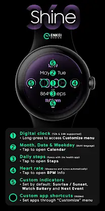 Shine 360 - digital watch face screenshot 5