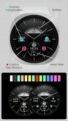 Silver Classic watch face screenshot 3