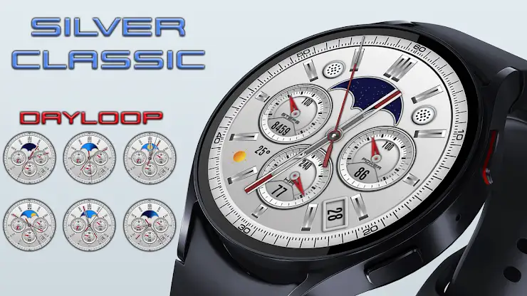 Silver Classic Watch Face screenshot 2