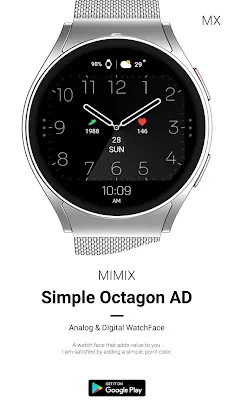 MIMIX Simple Octagon Watchface screenshot 2