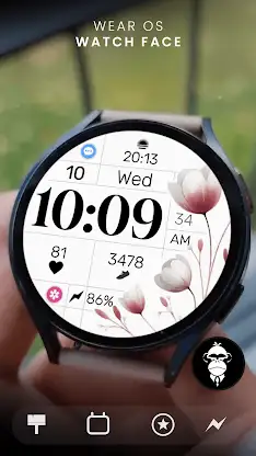Simple Floral 2 Watch Face screenshot 1