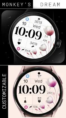 Simple Floral 2 Watch Face screenshot 2