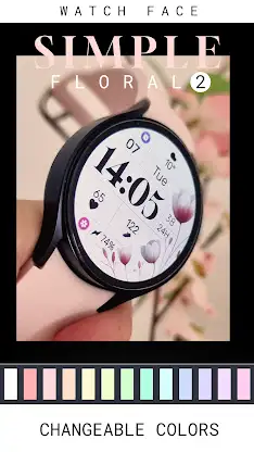 Simple Floral 2 Watch Face screenshot 3