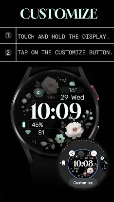 Simple Floral 3 Watch Face screenshot 7