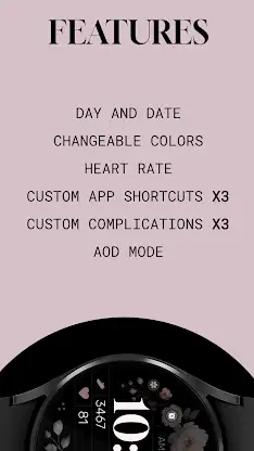 Simple Floral 3 Watch Face screenshot 6