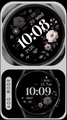 Simple Floral 3 Watch Face screenshot 5