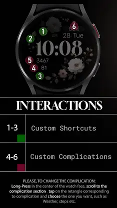 Simple Floral 3 Watch Face screenshot 8