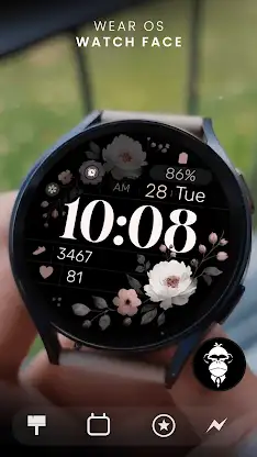 Simple Floral 3 Watch Face screenshot 2