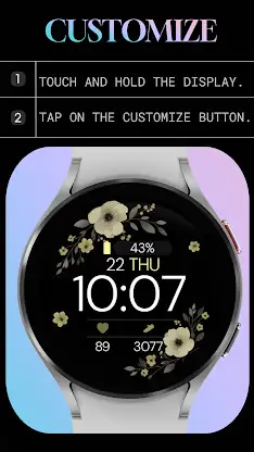 Simple Floral 4 watch face screenshot 7
