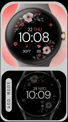 Simple Floral 4 watch face screenshot 6