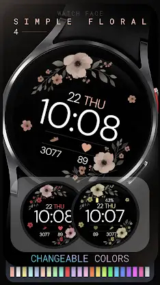 Simple Floral 4 watch face screenshot 4