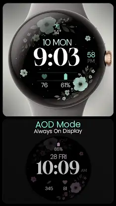 Simple Floral 5 Watch Face screenshot 7
