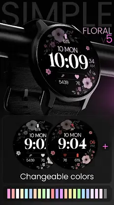 Simple Floral 5 Watch Face screenshot 4