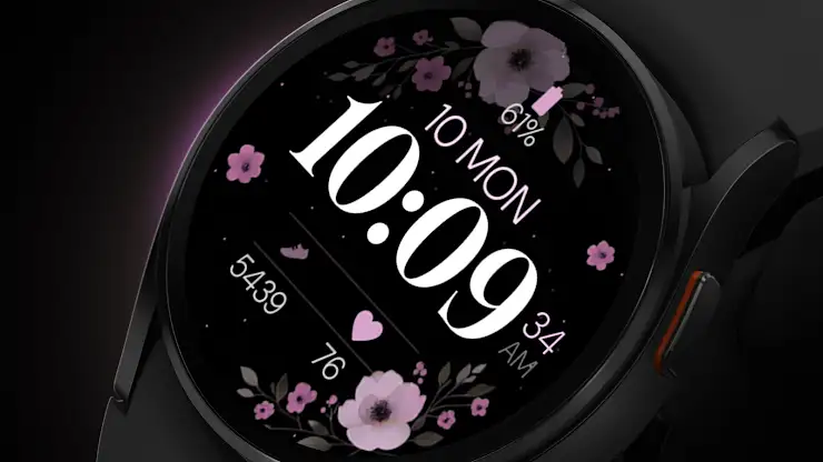 Simple Floral 5 Watch Face screenshot 6