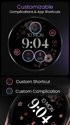 Simple Floral 5 Watch Face screenshot 3
