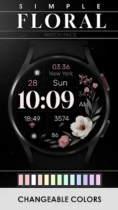 Simple Floral Watch Face screenshot 4