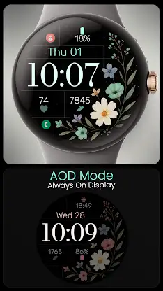 Simple Wildflowers Watch Face screenshot 6