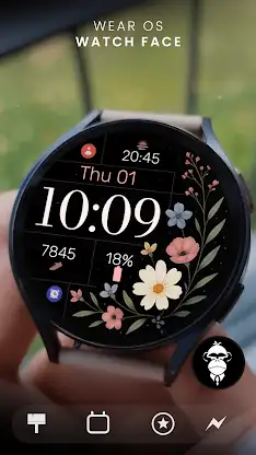 Simple Wildflowers Watch Face screenshot 1
