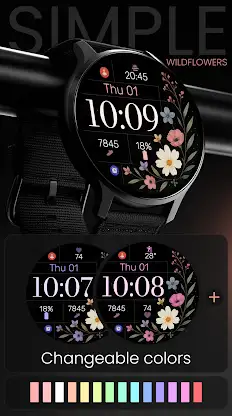 Simple Wildflowers Watch Face screenshot 4
