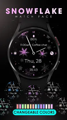 Snowflake purple watch face screenshot 3