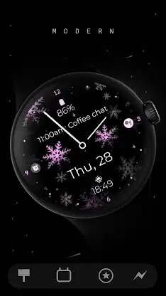 Snowflake purple watch face screenshot 4