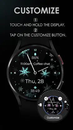 Snowflake purple watch face screenshot 7