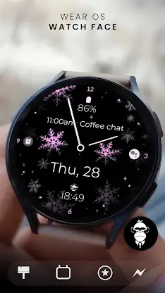 Snowflake purple watch face screenshot 1