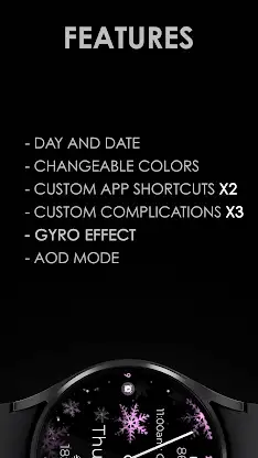 Snowflake purple watch face screenshot 5