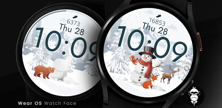 Snowman Steps watch face — Android app banner