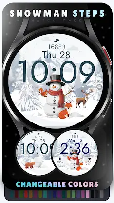 Snowman Steps watch face screenshot 4