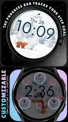 Snowman Steps watch face screenshot 3