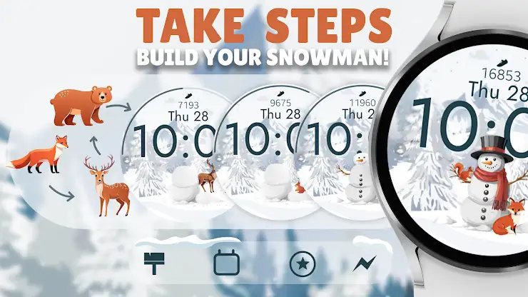 Snowman Steps watch face screenshot 1