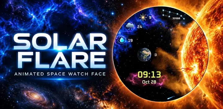 Solar Flare Space Watch Face — Android app banner