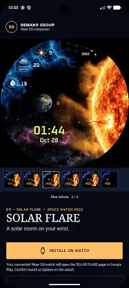 Solar Flare Space Watch Face screenshot 1