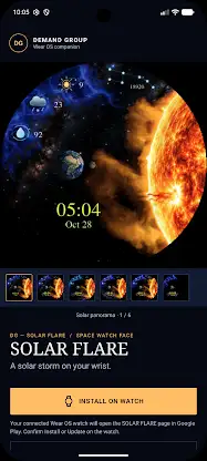 Solar Flare Space Watch Face screenshot 5