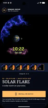 Solar Flare Space Watch Face screenshot 2