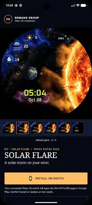 Solar Flare Space Watch Face screenshot 3
