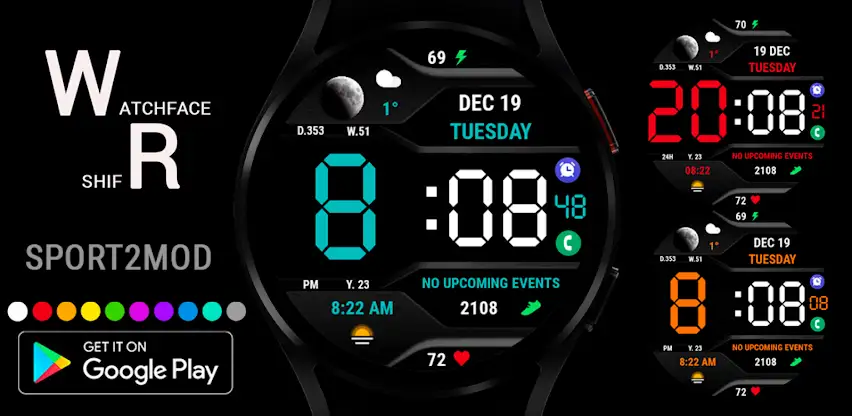 Sport 2 Mod Digital Watch Face screenshot 1