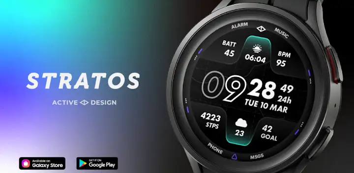 Stratos: Digital Watch Face — Android app banner