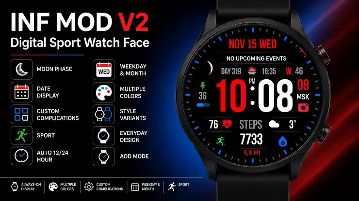 Super INF MOD V2 Watch Face screenshot 1