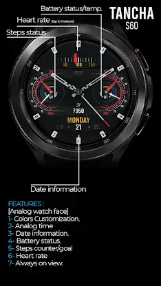 Tancha S60 Analog Watch Face screenshot 4