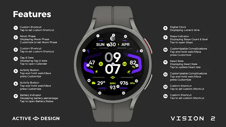 Vision 2: Digital Watch Face screenshot 7