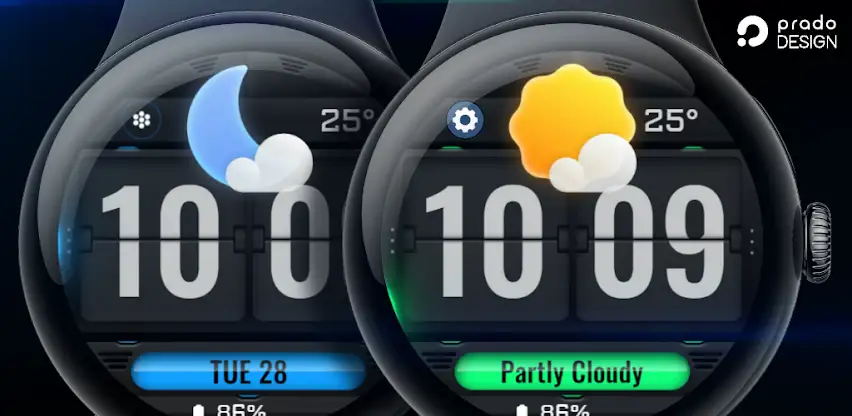 Weather Flip DARK Animated screenshot 1
