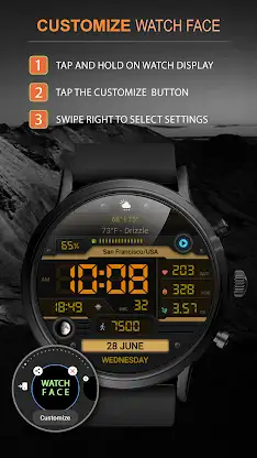 WFP 052 Digital watch face screenshot 4