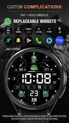 WFP 105 Retro watch face screenshot 3