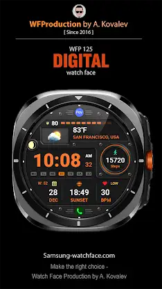 WFP 125 Digital watch face screenshot 1