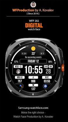 WFP 202 Digital watch face screenshot 1