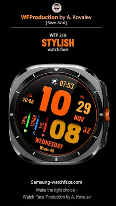 WFP 219 Stylish watch face screenshot 1
