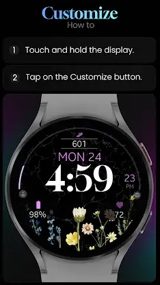 Wildflower Steps Watch Face screenshot 8