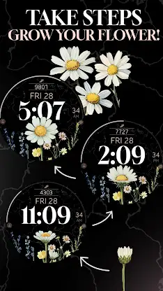 Wildflower Steps Watch Face screenshot 1